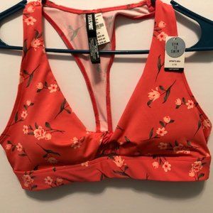 PINK Coral Floral Sports Bra